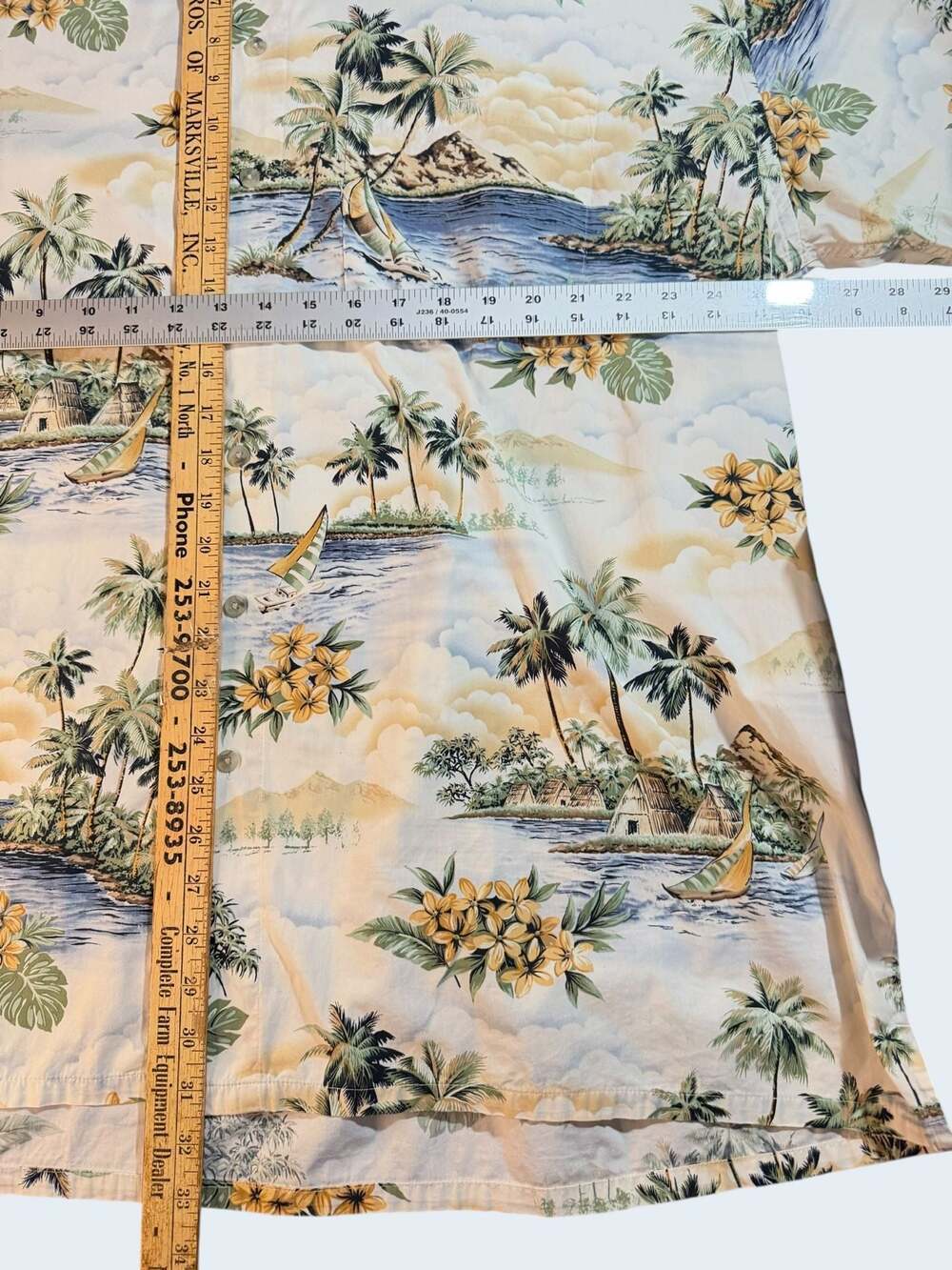 Pierre Cardin Men's 2XLT Hawaiian Shirt 100% Cotton Tropical Island Print - Picture 4 of 5